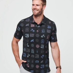 NWT Travis Mathew TOURIST SEASON golf polo shirt black travismathew BRAND NEW